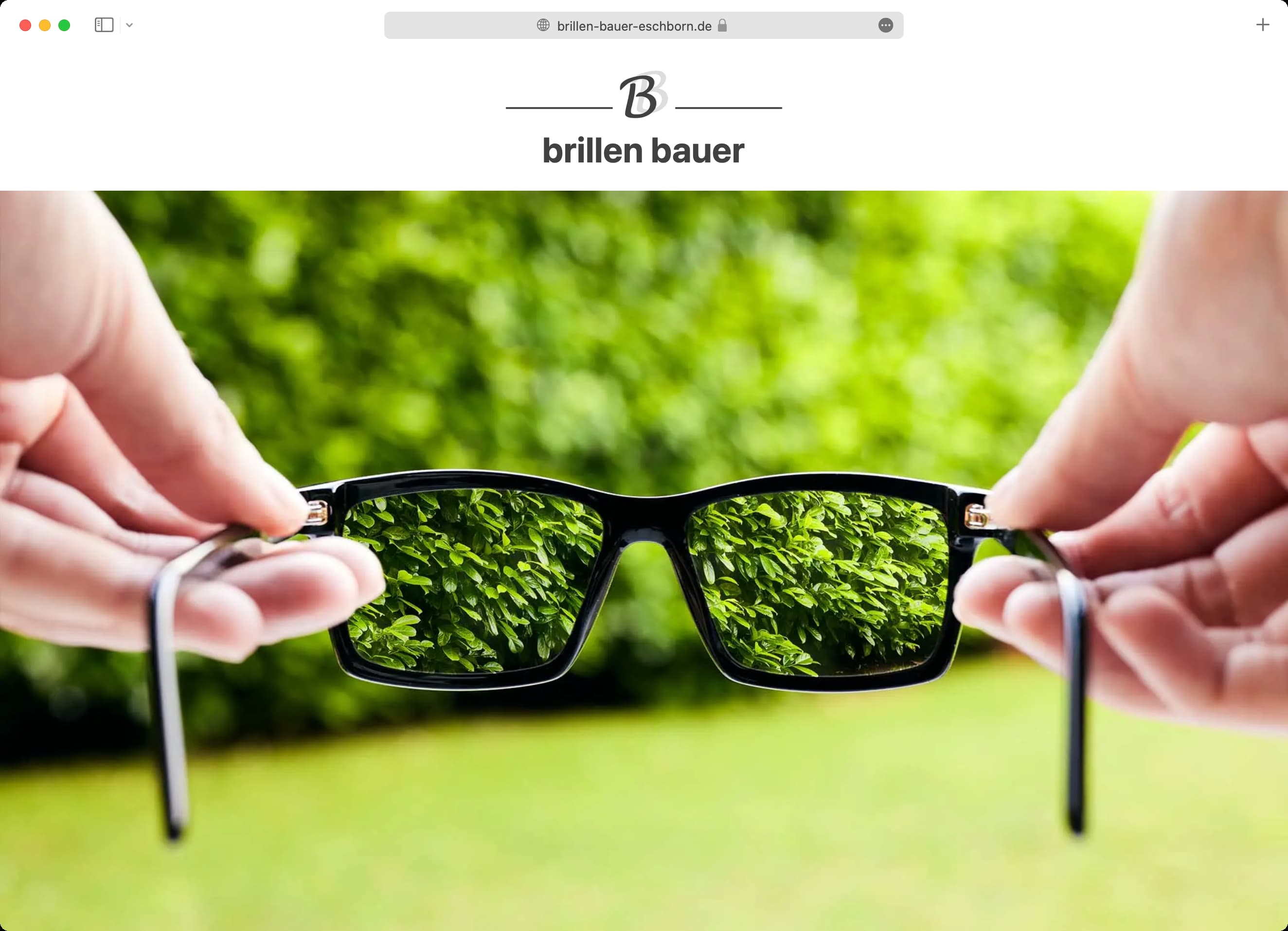 Ein Screenshot der Webseite vom Optiker Brillen Bauer in Eschborn