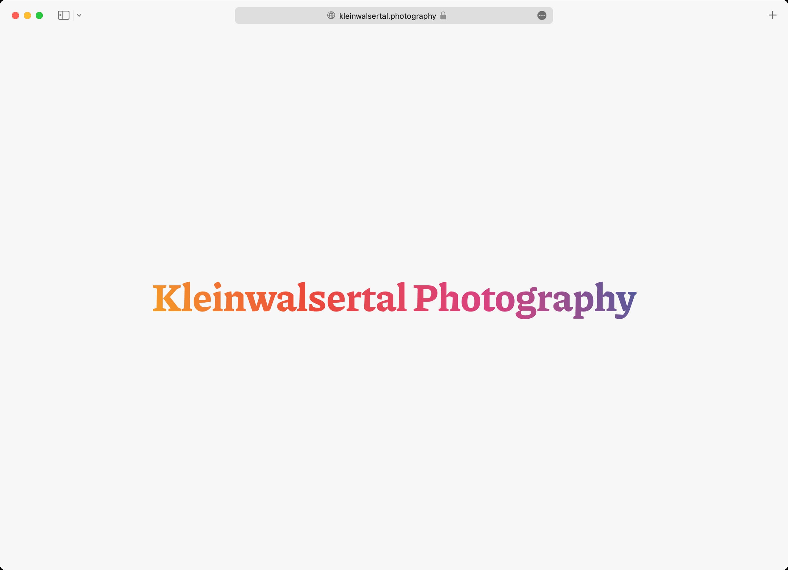 Ein Screenshot der Webseite kleinwalsertal Photography mit hellem Erscheinungsbild
